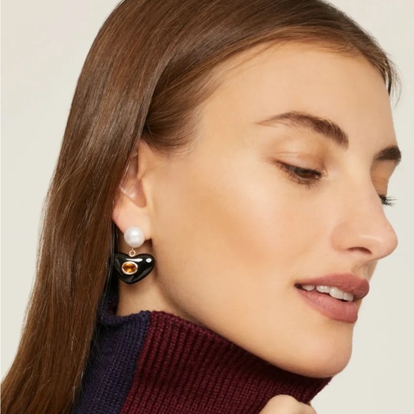 Lizzie Fortunato Enamored Earrings Black Agate - Picture 2 of 13